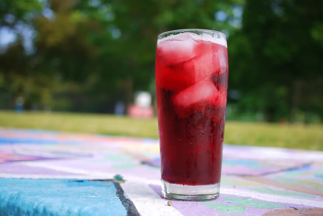Adi strawberry hibiscus seltzer